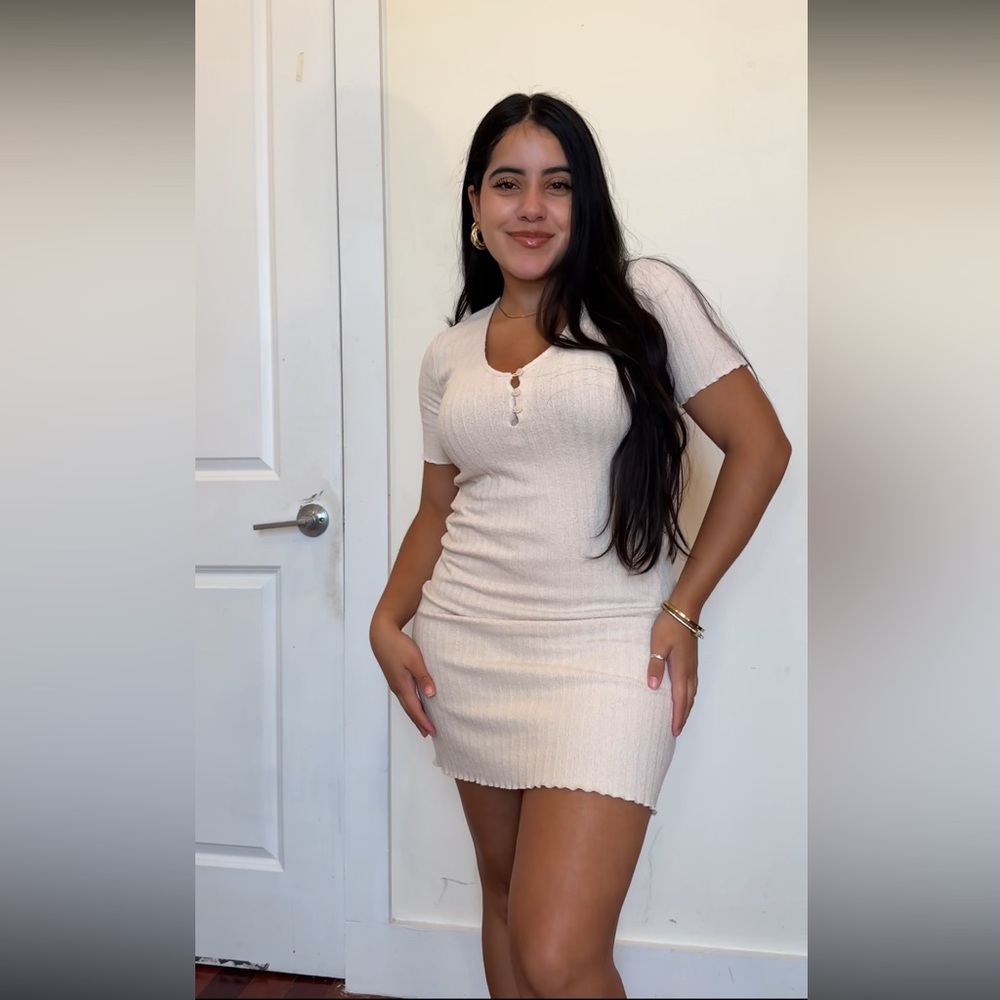 Casual summer cream dress